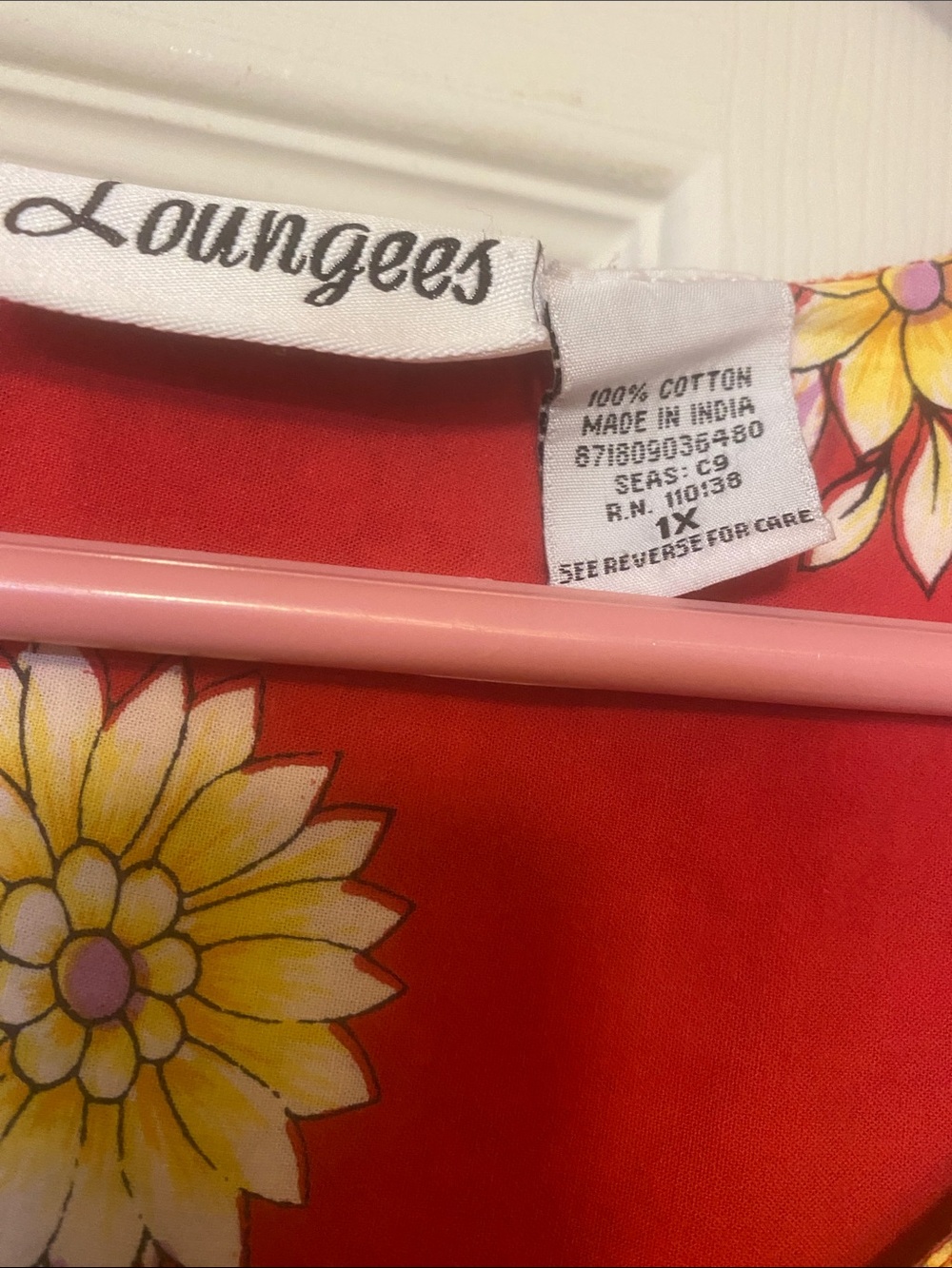Boho Floral Midi Dress - Red with Yellow & Purple Floral Print - Picture 2 of 2